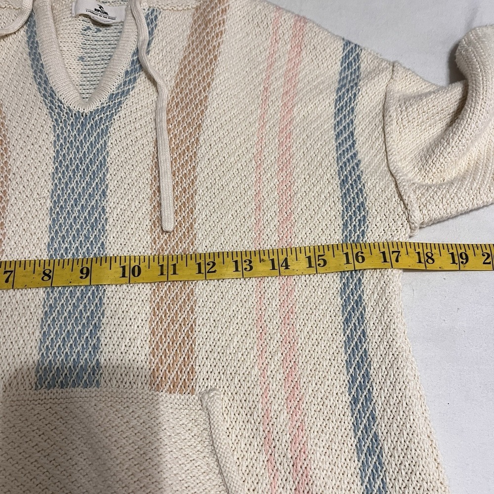 Rip Curl Day Break Poncho Hoodie Women's XS Off White Loose Fit Beachy Woven - Picture 8 of 9